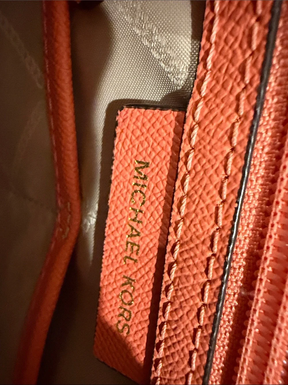 Michael Kors Coral-Red Saffiano Leather Tote